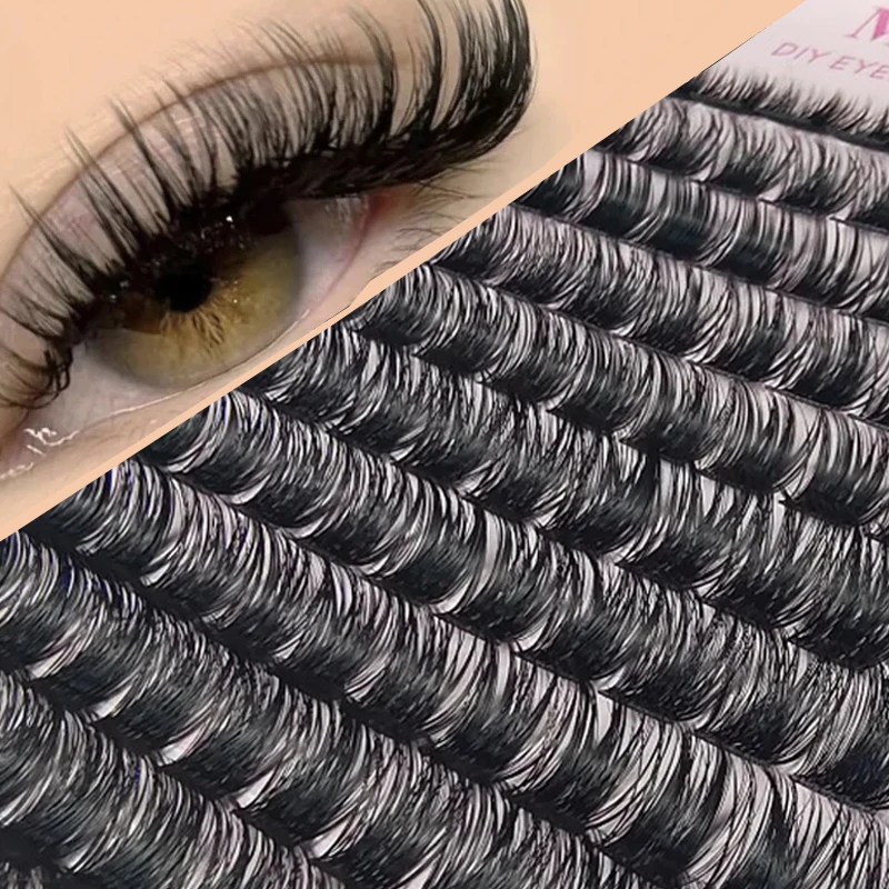 144 Clusters Mink Eyelashes Kit With Waterproof 3D Natural DIY Lash Extension Kit Lash Bond And Seal And Eyelash Tweezers Makeup