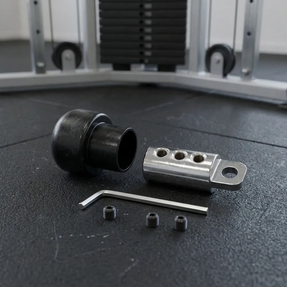 Gym Machine for cable Terminal Connector for Home and Commercial Pulley Equipment 64 x 25 mm Black Steel Core Design