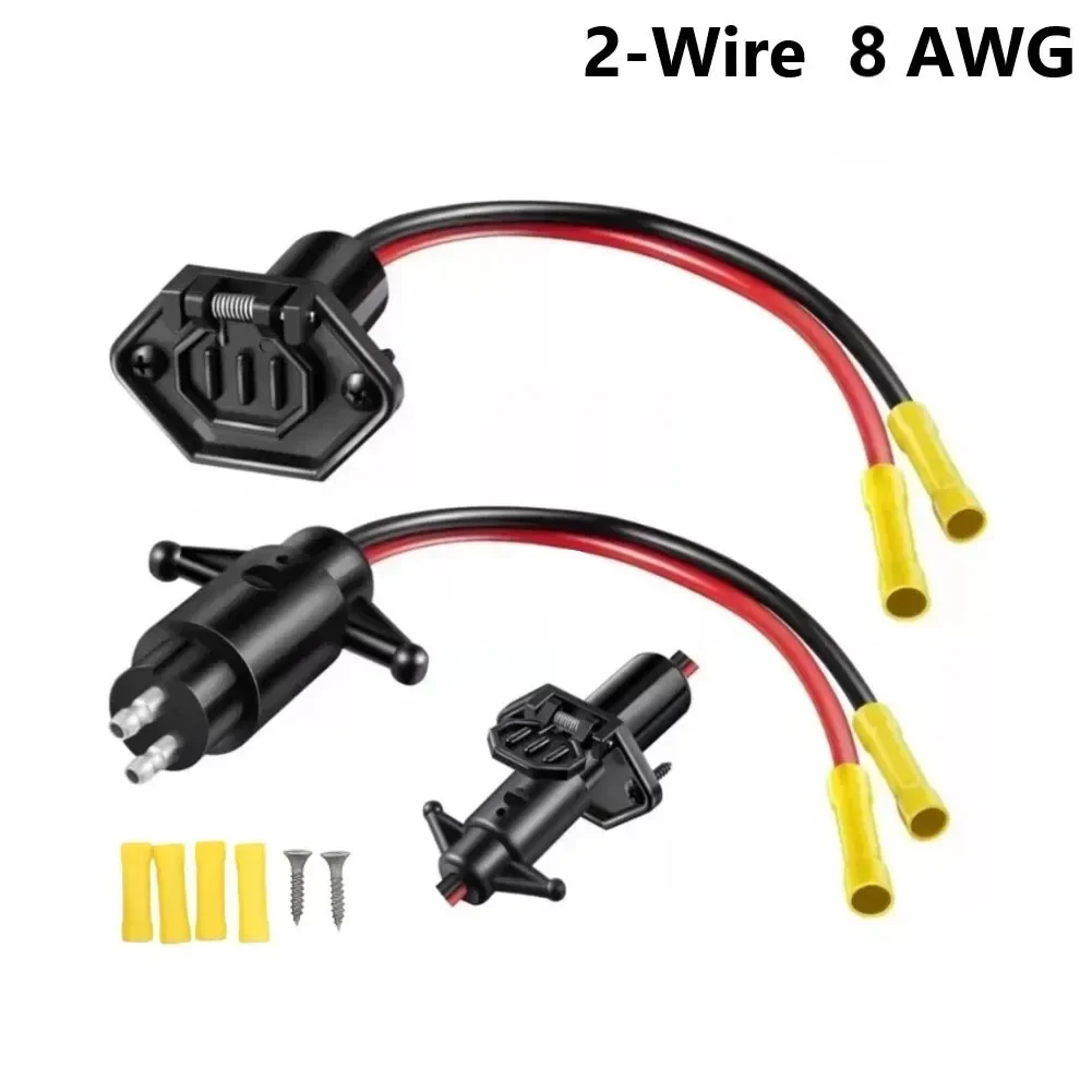 

12V 8AWG 2 Wire Waterproof Trolling Motor Plug Connector Socket 12V Trolling Motor Plugs For Marine Boat Trolling Boat Systems