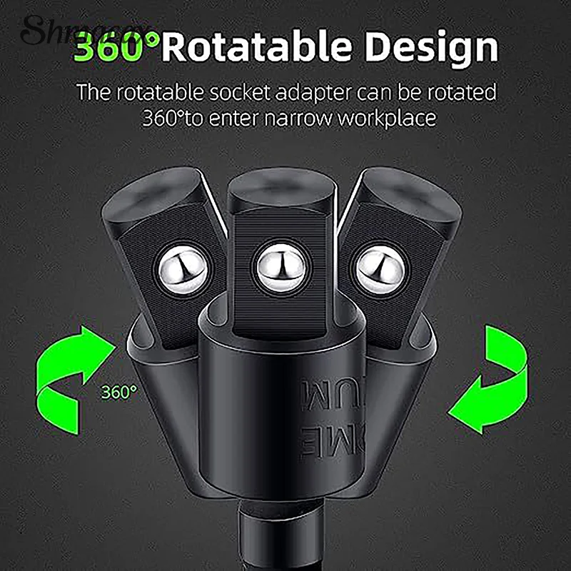 Drill Bit Extension Set With Right Angle Drill Adaptor 360° Rotatable Joint Socket 1/4 3/8 1/2 In Hex Socket Adapter Sets
