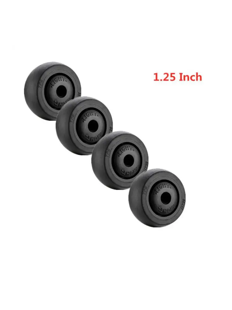 4 Pcs/Lot 1.25 Inch Black Single Wheel TPE Rubber Caster Wear-Resistant Silent Universal Accessories Pulley
