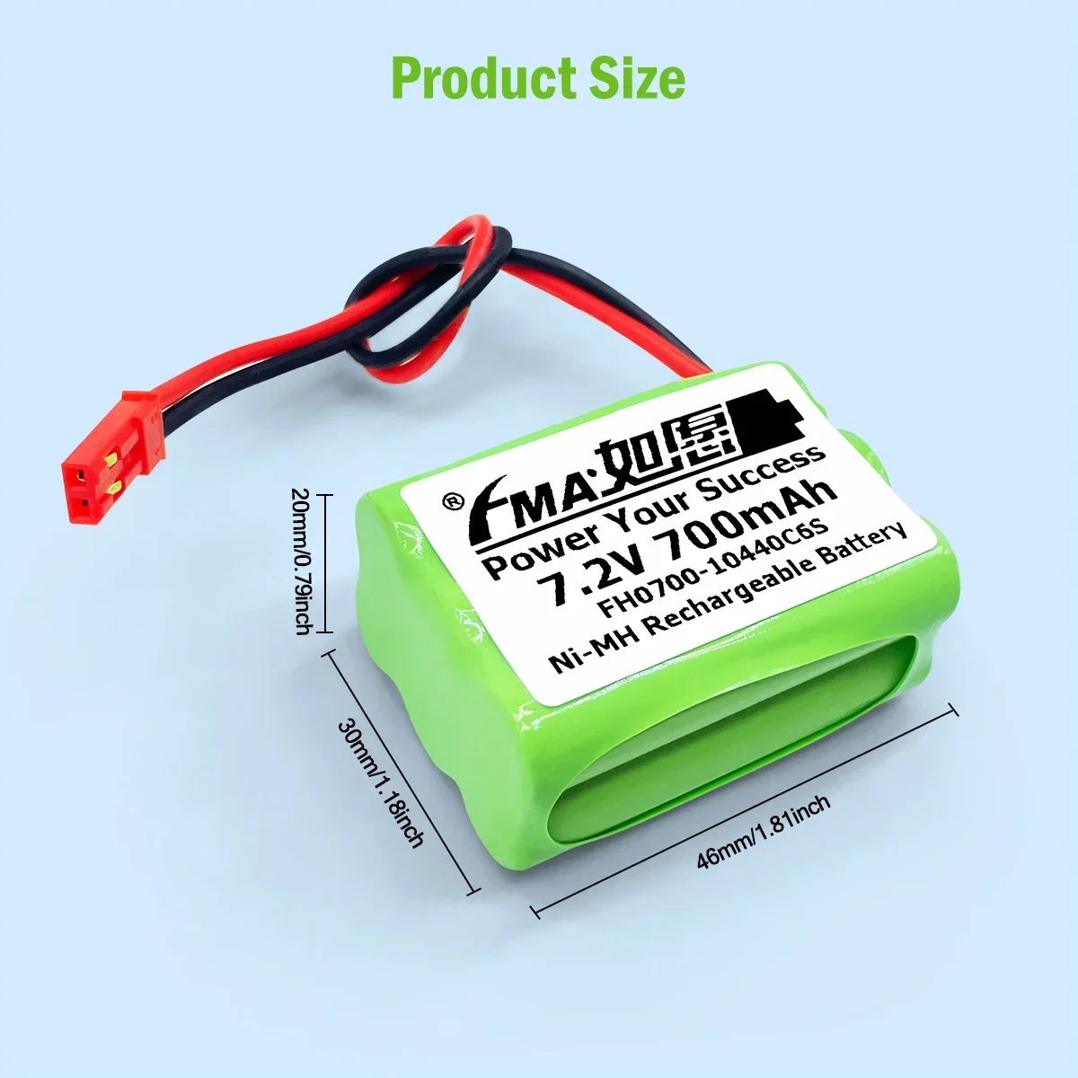 Batteria ricaricabile Ni-MH da 7,2 V 700 mAh per doppio cavallo 7009 V-2 RC modello di elicottero per auto giocattoli durevoli ad alta capacità