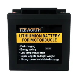 30L-BS 20Ah CCA 720 12.8V Motorcycle Starter LiFePO4 Battery With Waterproof Built-in BMS Motor Scooter Lithium Iron Replace YTX