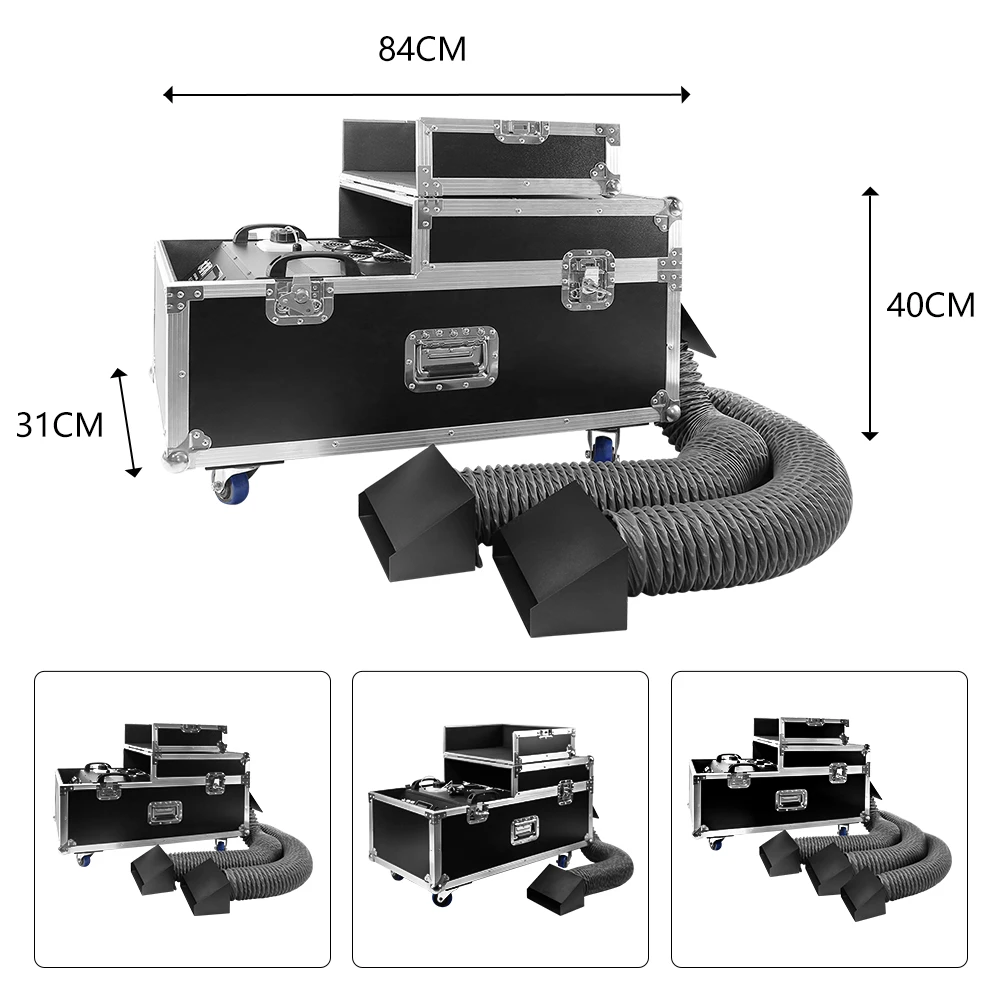 3000W Water Mist Machine Low Lying Fog Smoke Machine DMX Control Wedding Equipment For Christmas Wedding Party KTV Stage Double
