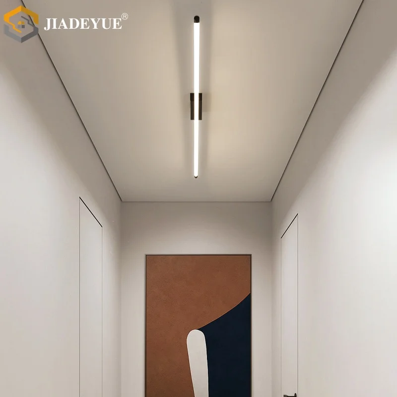 Lampu Plafon Strip Panjang Tembaga Semua Modern Minimalis, Lemari Pakaian, Perlengkapan Pencahayaan Lorong, Minimalis Tanpa Lampu Utama