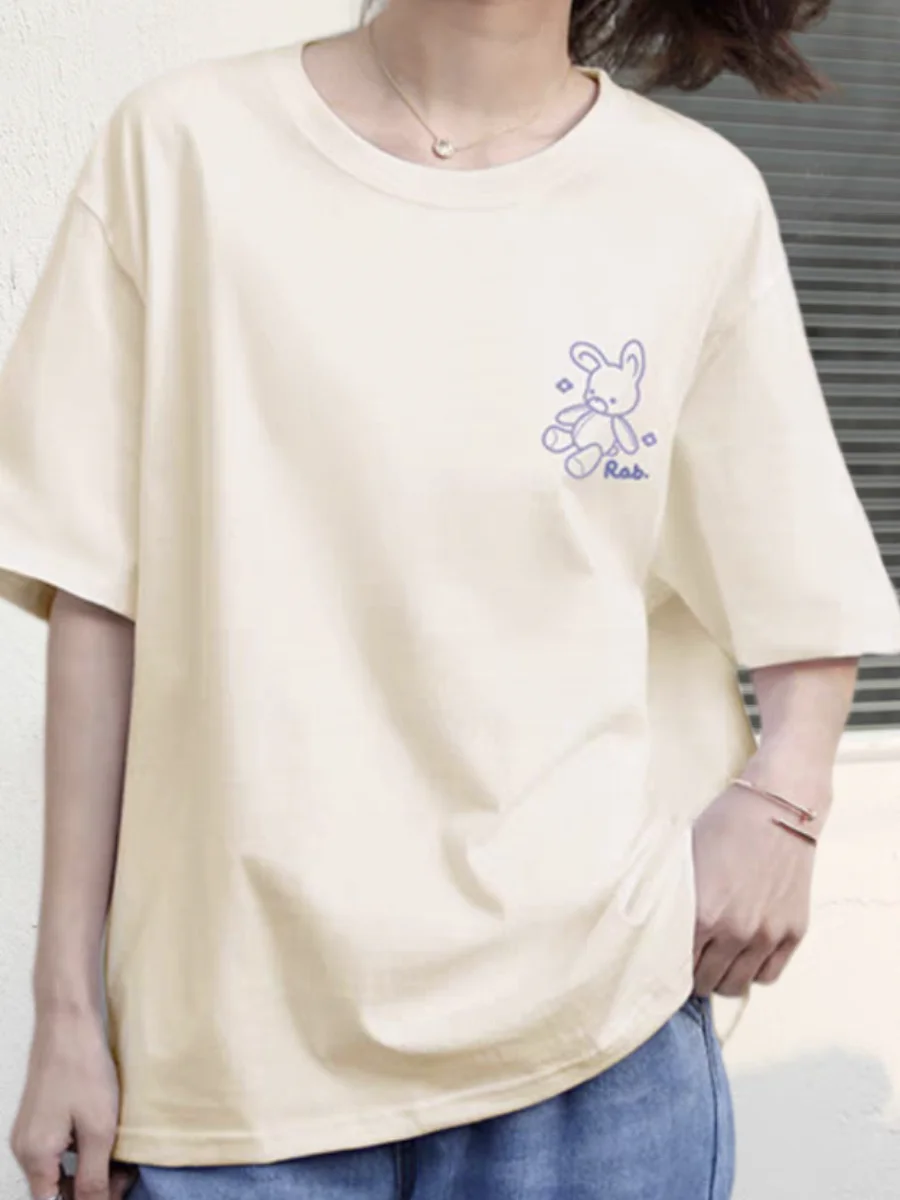 

Explosions in 2025 cotton fashion short-sleeved T-shirts women's summer casual slim T-shirts