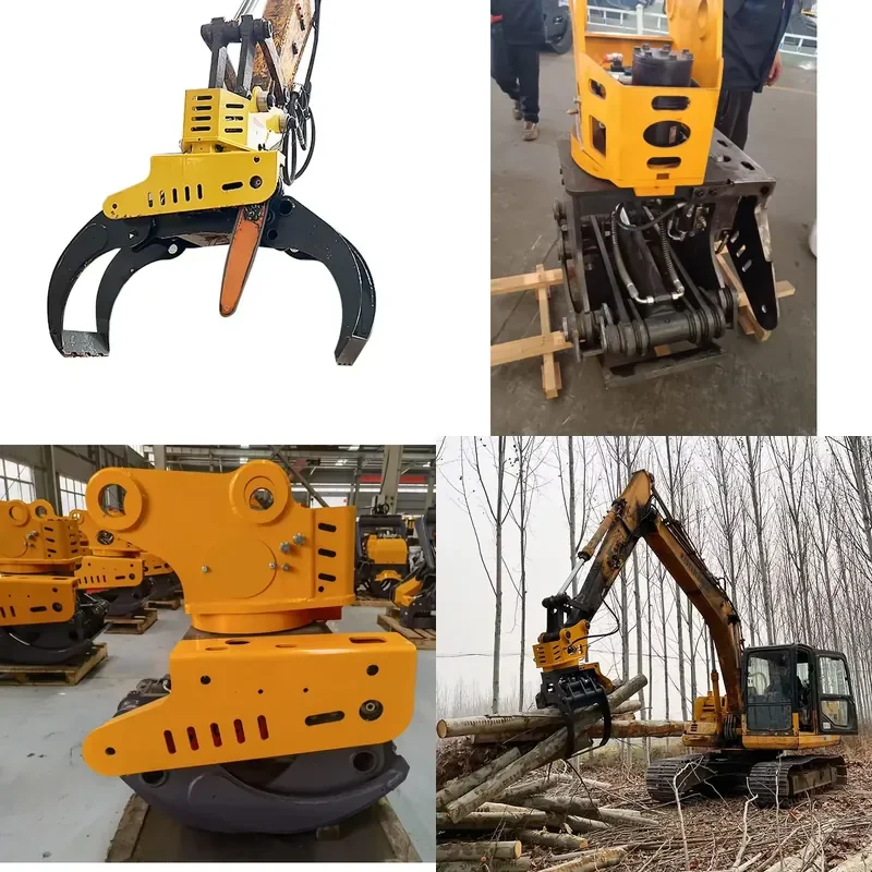Multifunctional Excavator Grab Saw Log Grapple Saw Excavator Hydraulic Accessories Tools Feller Grapple Chain Saw