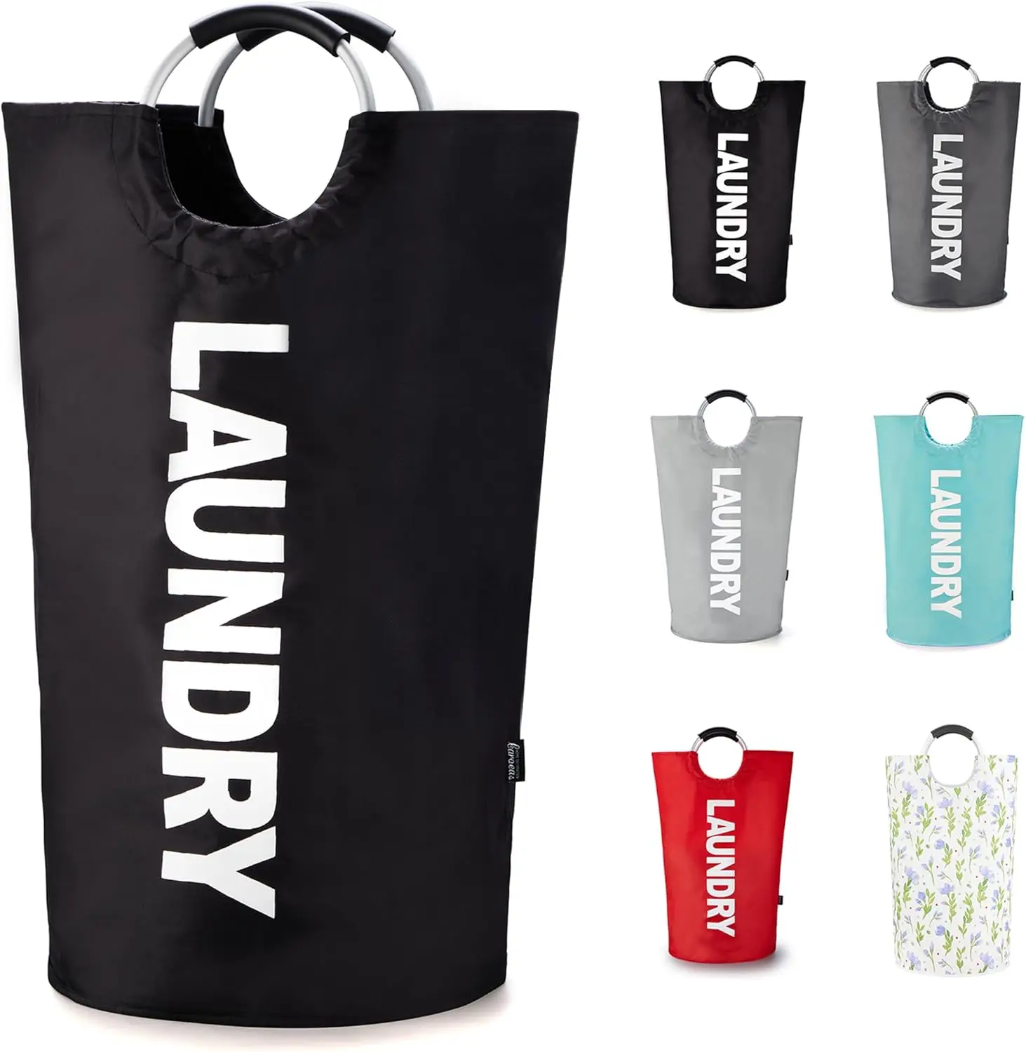 

90L Laundry Basket (13 Colors), Waterproof Laundry Hamper, Laundry Bag with Padded Handles, Clothes