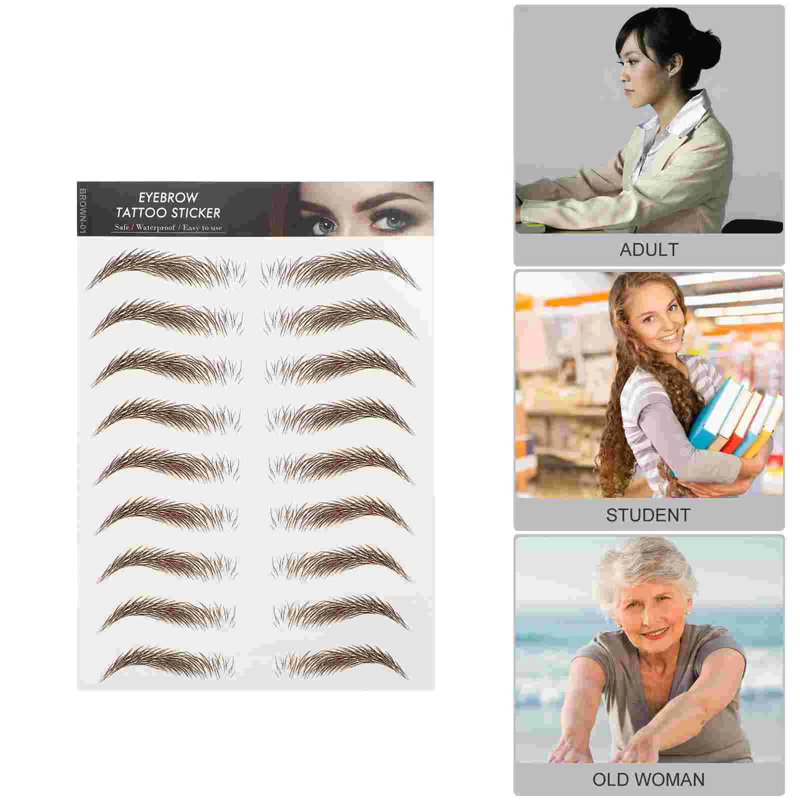 9 Sheets Waterproof Eyebrow Stickers Stencils Imitation Shaping Tool Transfer Artificial Makeup