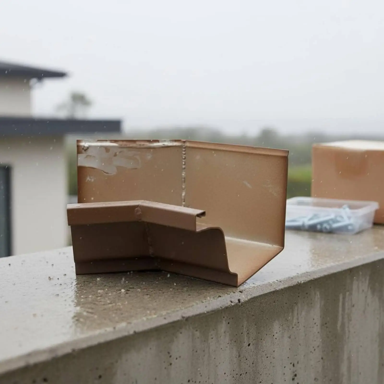 High Performance Aluminum Alloy Gutter Fittings Outdoor Roof Water Drainage Channel for Residential Use