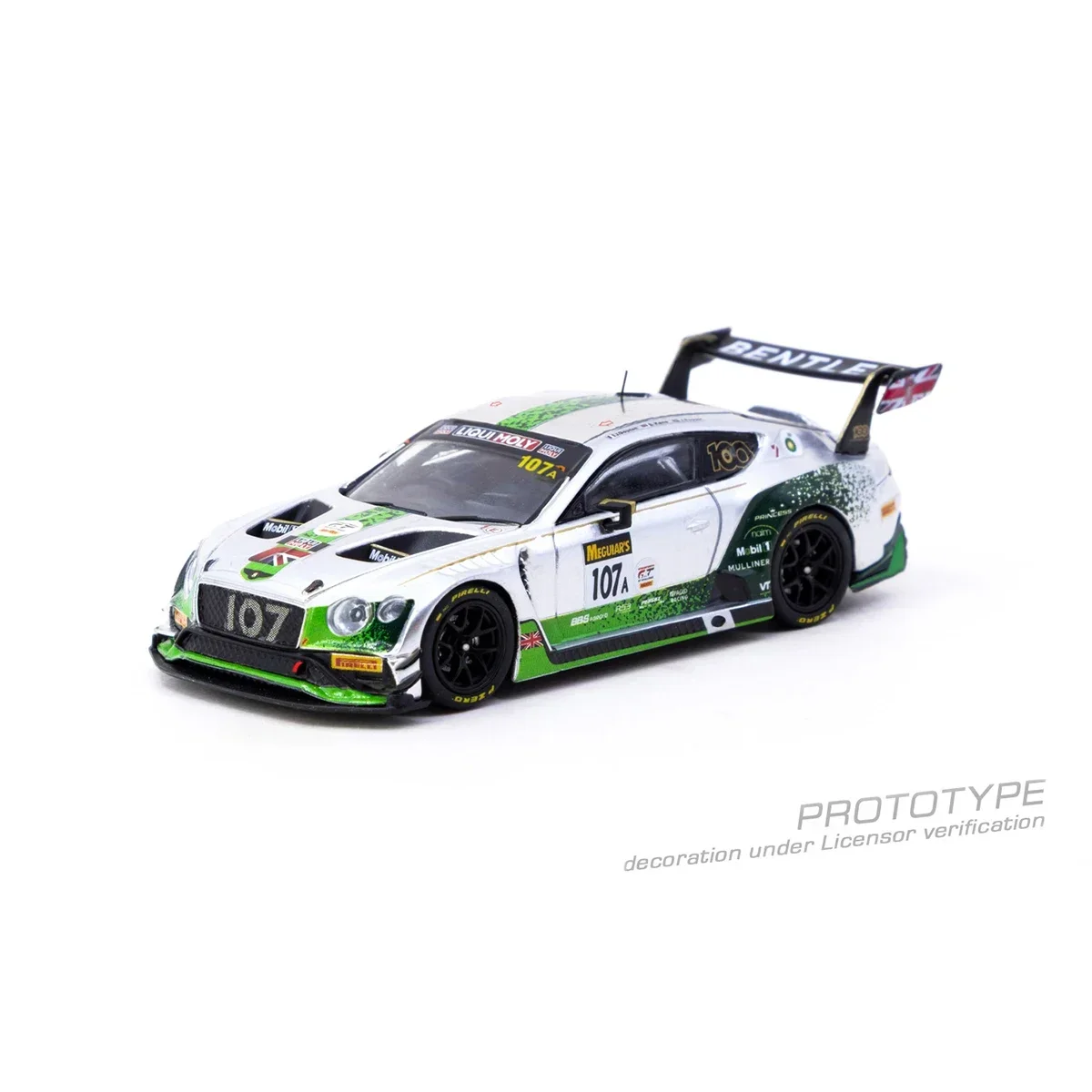 ما قبل البيع TW بنتلي كونتيننتال 1:64 GT3 باثرست 12 ساعة 2019 الفضة دييكاست نموذج سيارة مجموعة اللعب Tarmac Works #5