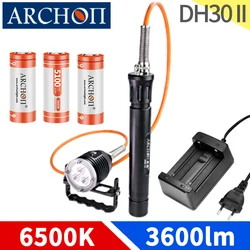 ARCHON DH30 II 6500K Scuba diving light Split handheld diving flashlight Underwater 100m Dive lighting torch Hunting Sea fishing