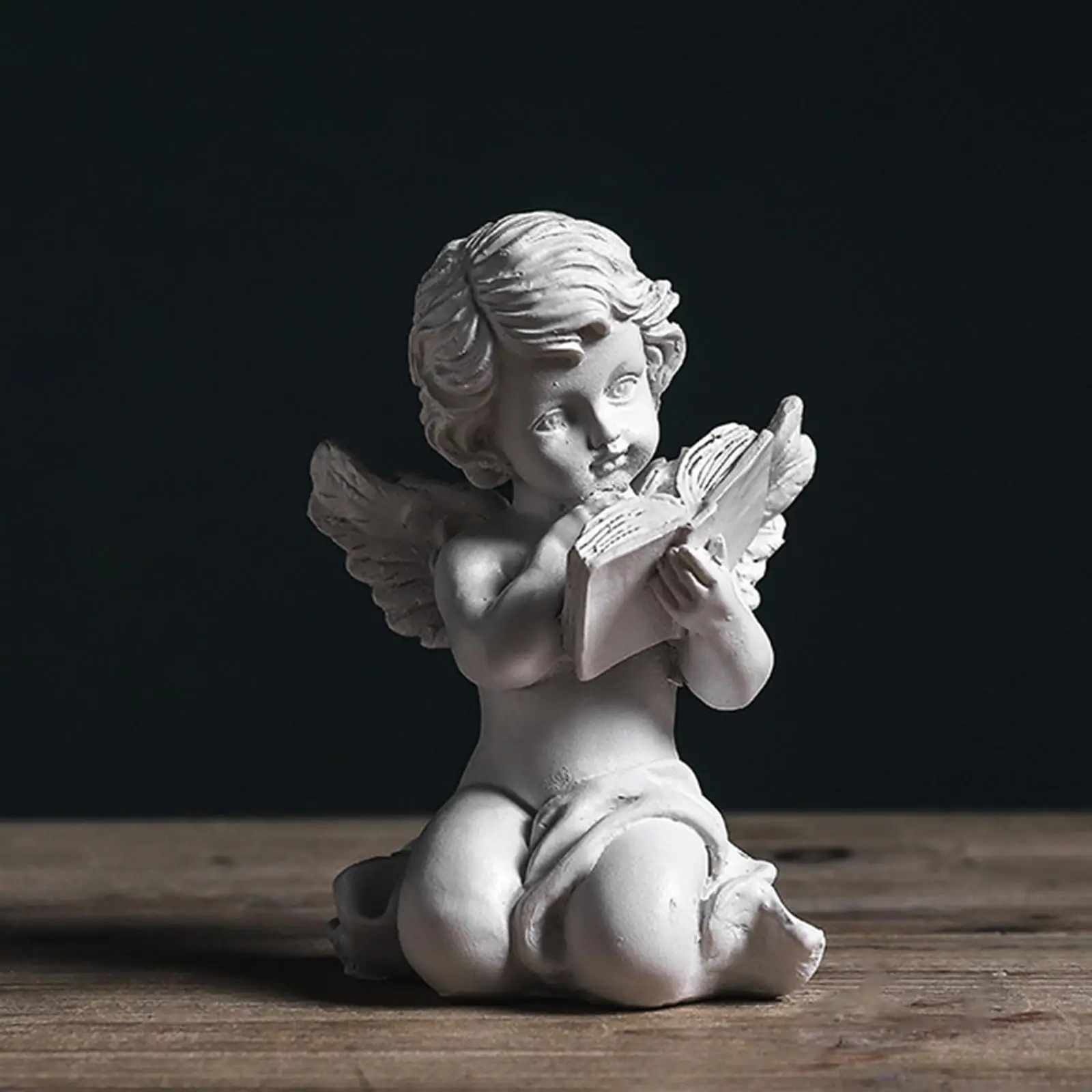 Baby Angel Statue Cherub Figurines Figure Artwork Resin Sculpture Angel for Bedroom Living Room Cabinet Bookshelf Indoor