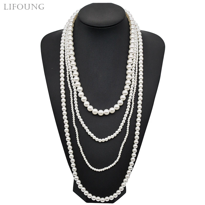 Multilayer Imitation Pearl Necklace For Women Long Sweater Chain Accessories Party Jewelry Classic Timeless Styles Gifts 2023456