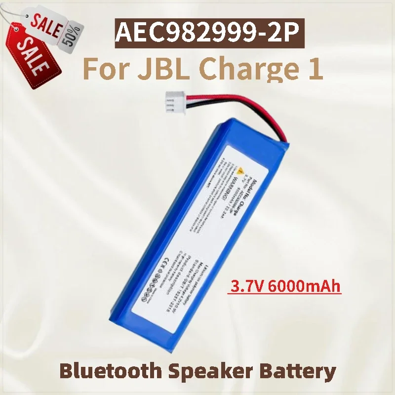 

High Quality AEC982999-2P Battery 3.7V 6000mAh For JBL Charge 1 Bluetooth Speaker Brand New Replacement Battery