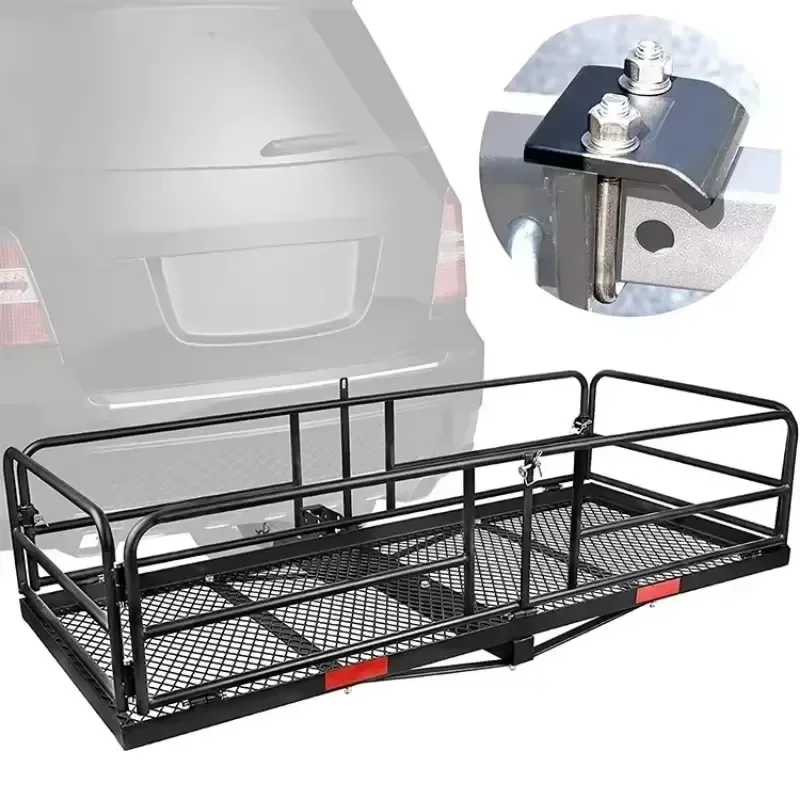 Universal Foldable Rear Mounted Cargo Carrier Heavy Duty Durable Storage Luggage Rack for Car SUV