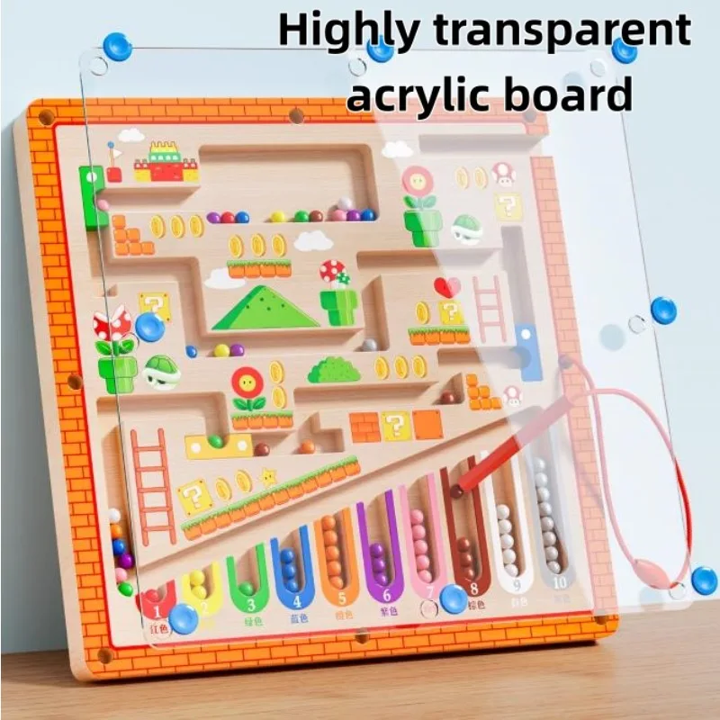 Magnetisch doolhof voor kinderen Wandelbal Babyconcentratietraining, Logica schrijven Denken 3-jarige puzzel voor vroeg onderwijs