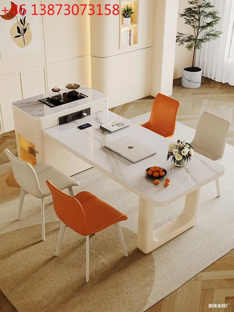 

Небольшая квартира, кремовый ветер, выдвижной итальянский минималистичный рок-плита, встроенный светильник двойного назначения, роскошный чайный столик