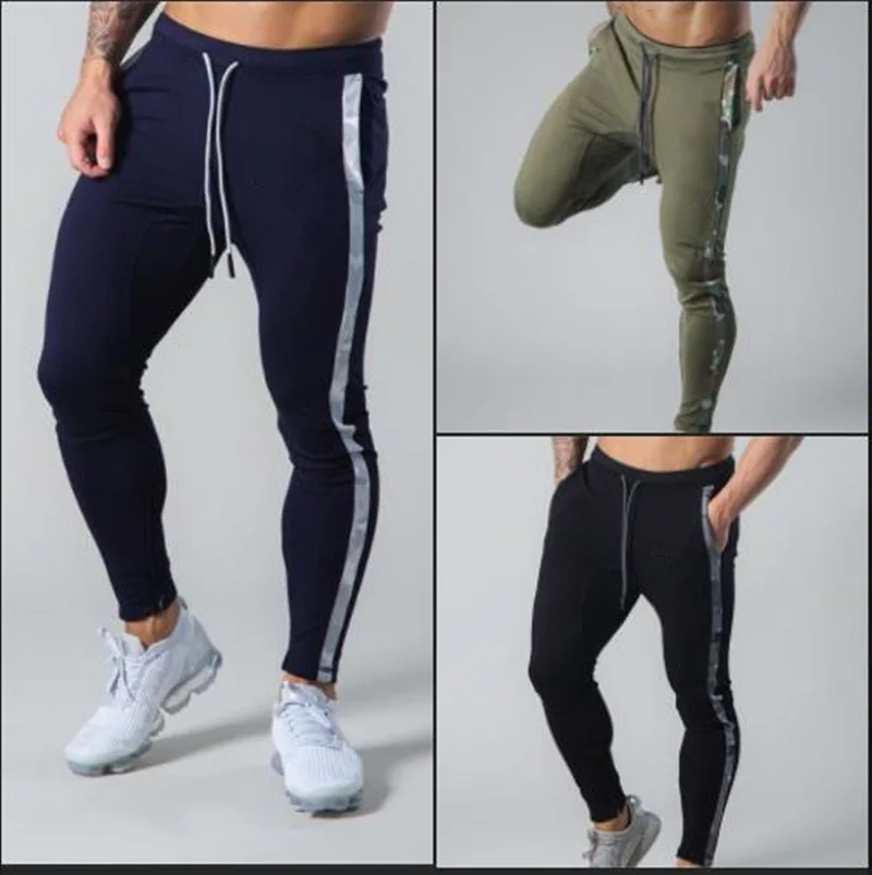 Autumn New Men\'s Casual Pants Loose Running Training Sports Pants Europe and The United States Patched-foot Pants