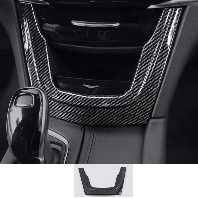 

carbon fiber Car Center Console U Shape Frame Trims for Cadillac Xt5 xt6 2016 2017 2018 2019 2020 2021 Accessories 2022 2023