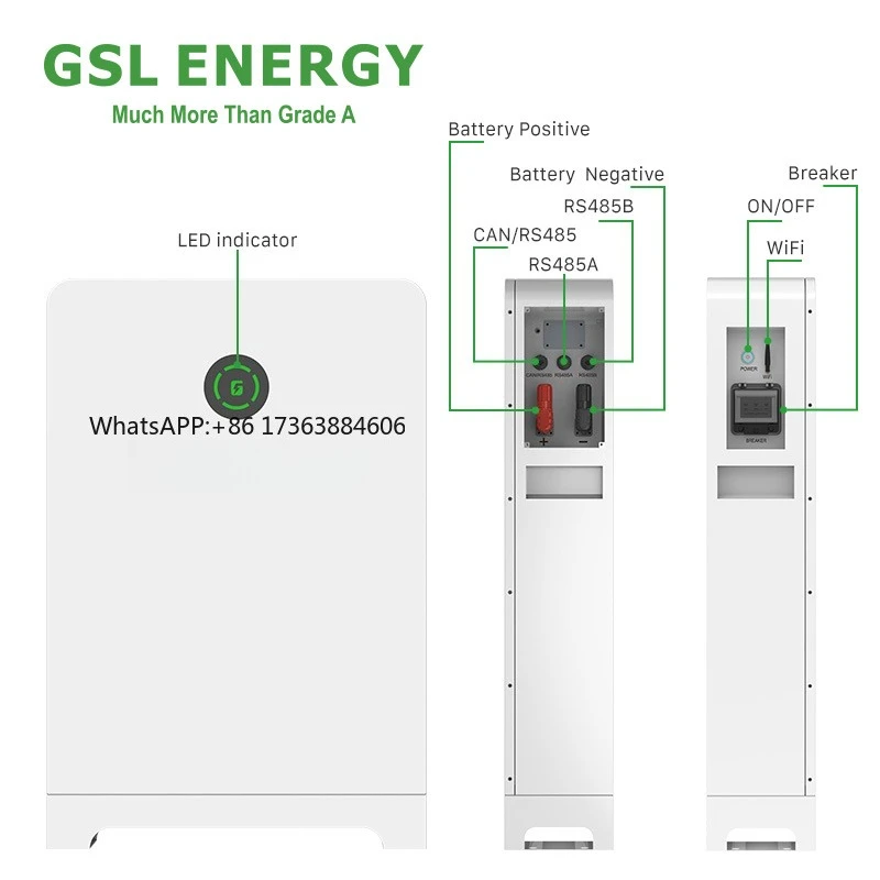 Energy Outdoor 48V Battery Wall Floor-Mounted Unit 14.34kWh/16.38kWh 280Ah/320Ah UL9540 UL1973 CAN Communication Port Split