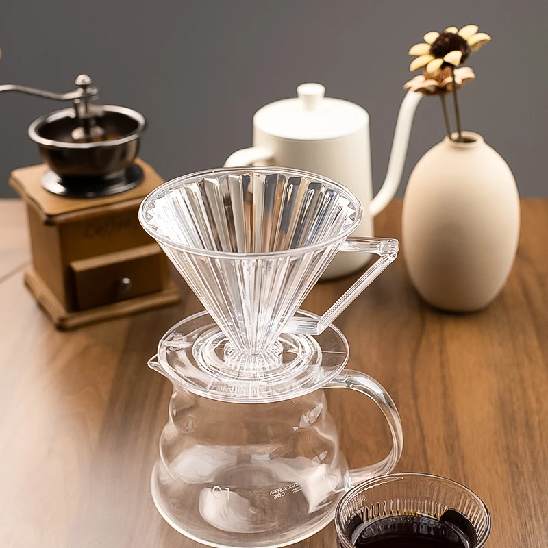 V60 resin drip type filter cup conical hand flushing filter pot coffee heat-resistant diversion coffee filter cup