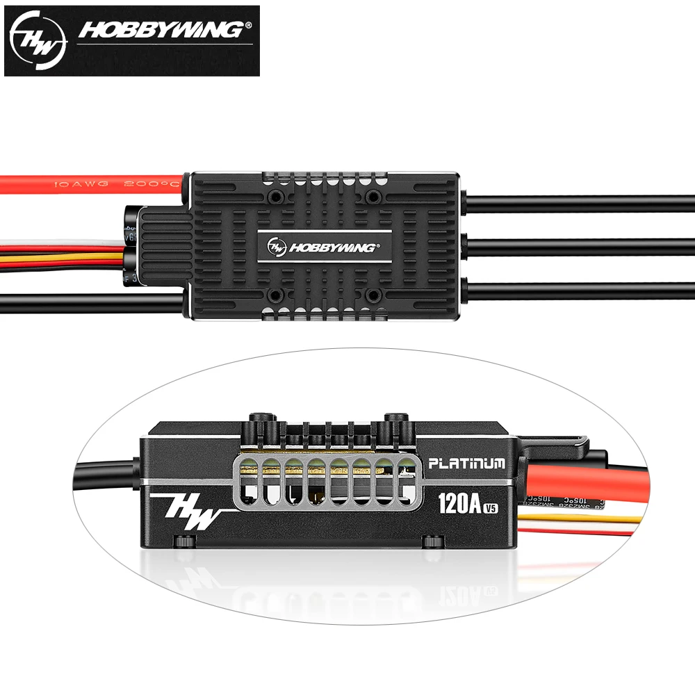 Hobbywing Platinum V5 80A 120A 150A V5 3-8S Brushless ESC Electric Speed Control Switchable BEC Output For Helicopter Fixed-wing