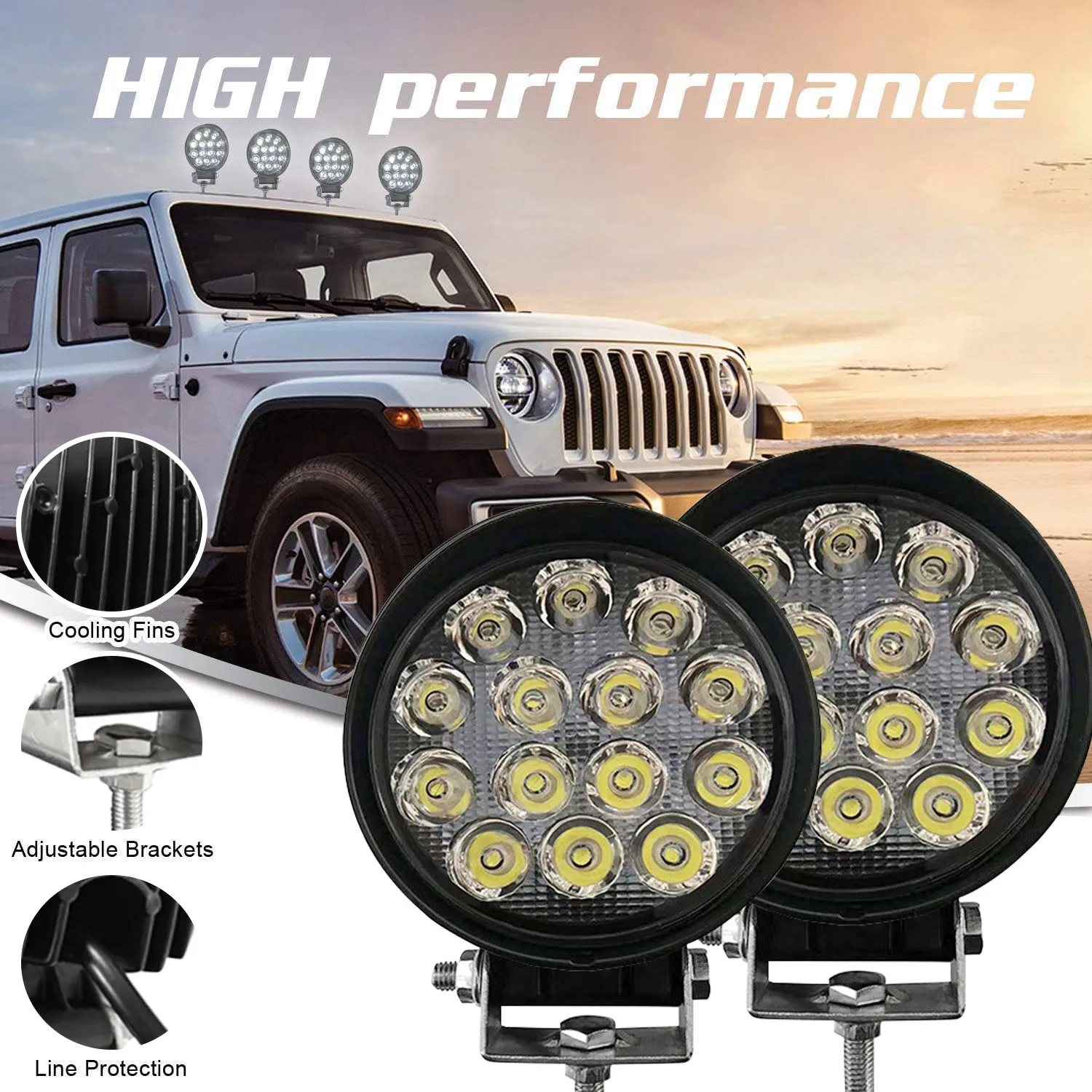 

Forklift Warning Area Light Off-Road Spotlight Work Light Suitable For Jeep Truck Indication Emergency Collision LED Headlights