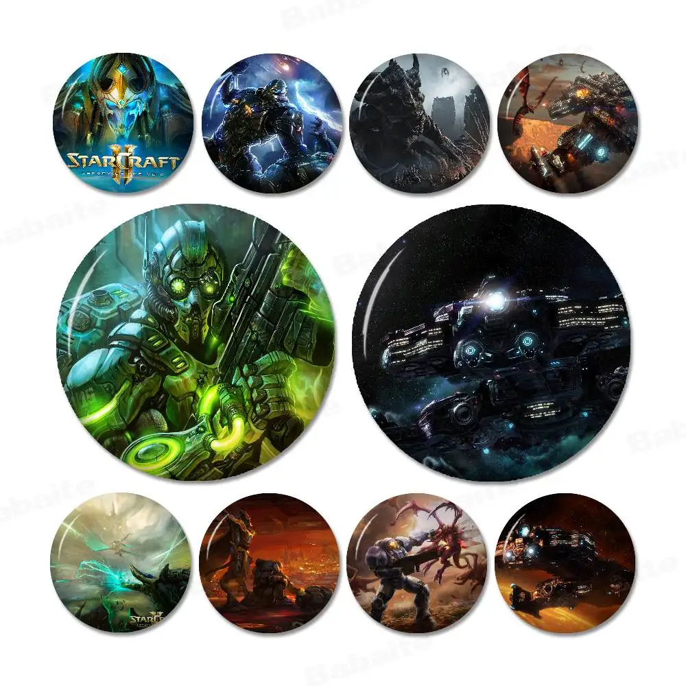 Sci-fi Game S-StarCraf Tinplate Pin Button Custom Anime Role Old-school Brooch Cartoon Collar Badge Jewelry Gift Fans