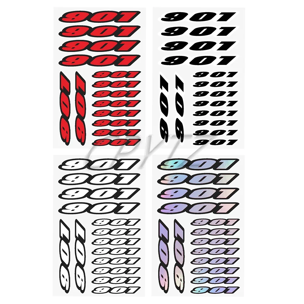 1 Sheet Number 901 Sticker Motorcycle Fairing Tail Sides Fuel Tank Sticker Motocross Decoration Decals Emblem Fit for Norden 901