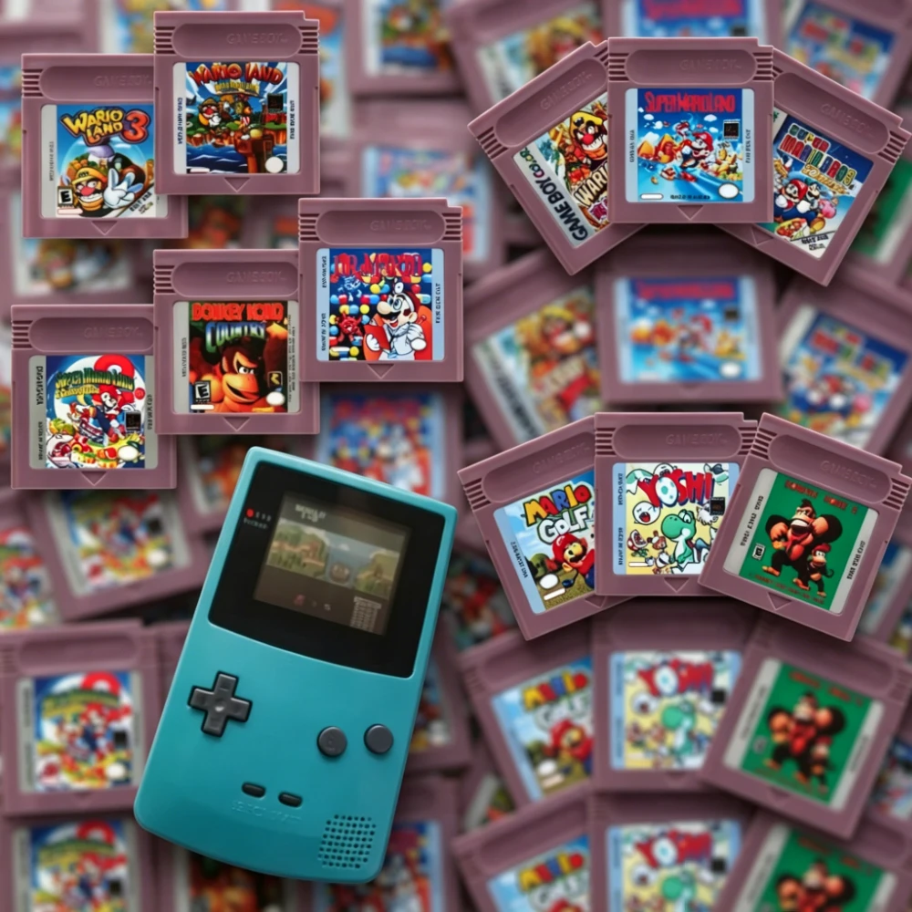 Cartucho de Jogo GBC 16 Bit para Consoles de Videogame: Wario Land, Donkey Kong, Wario Land 2, Yoshi para GBC/GBA Mario
