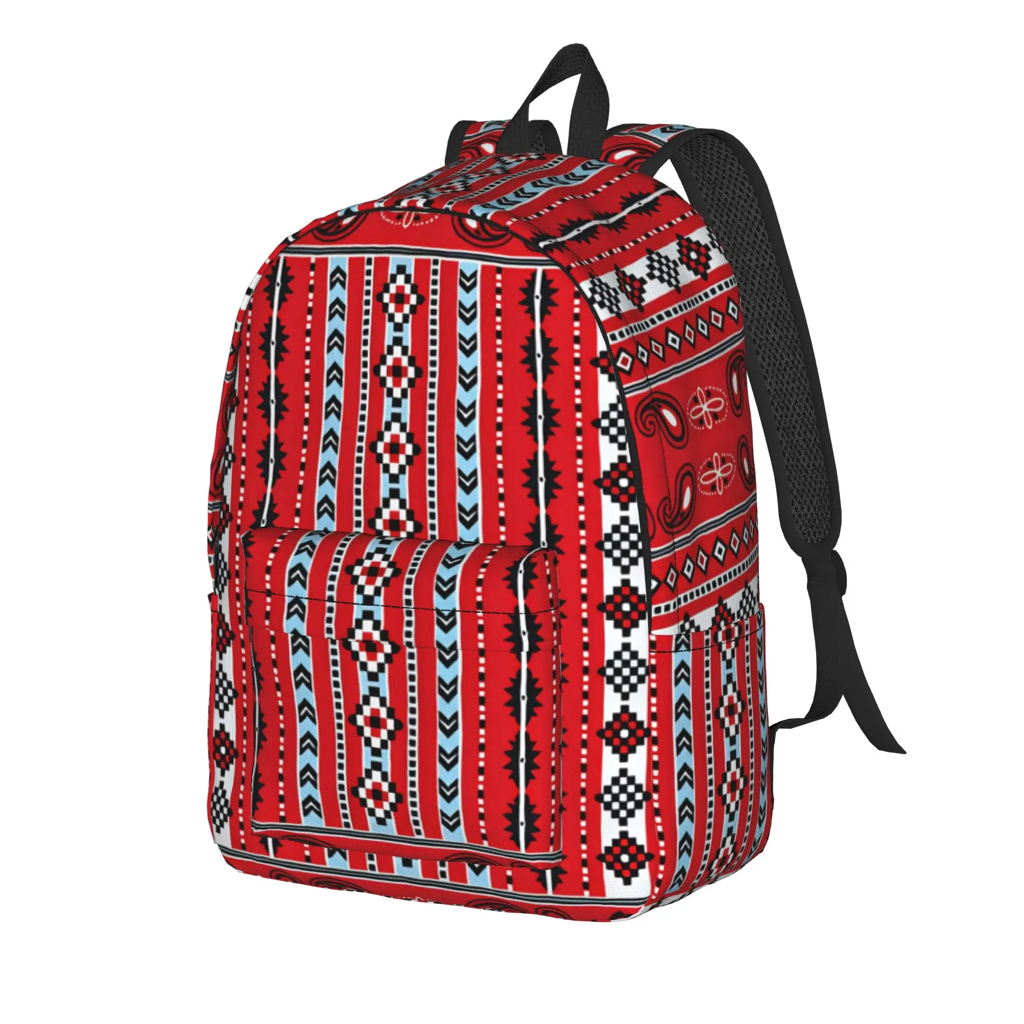 southwestern-bandana Backpack  Casual Backpacks Women Cycling Print High School Bags Custom Rucksack