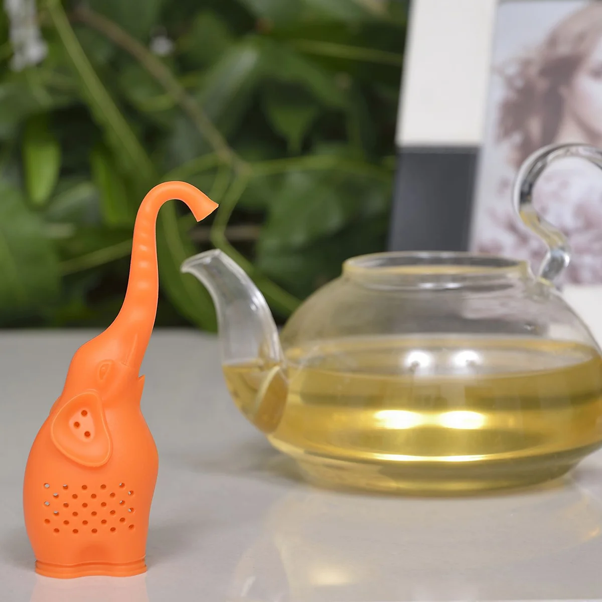 

Silicone Elephant Tea Filter Tea Infuser Food Grade Safe for Coffee Herb Punch Dishwasher Safe High Temperature