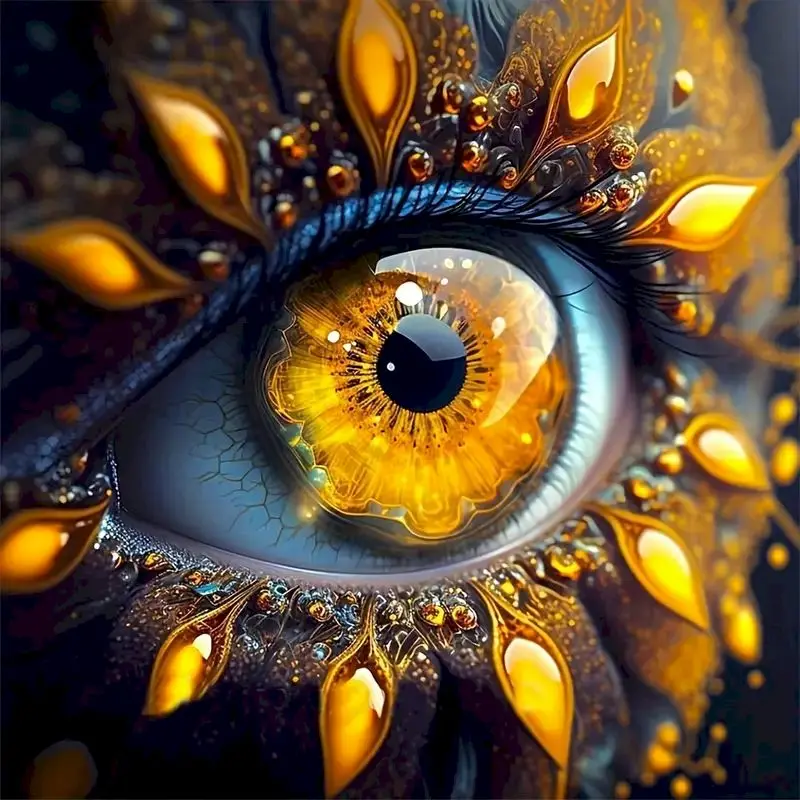Gatyztory Farbe nach Zahlen für Erwachsene Starter Kits Augen bild auf Zahlen Färbung Acrylfarbe mit Pinseln für DIY Geschenk