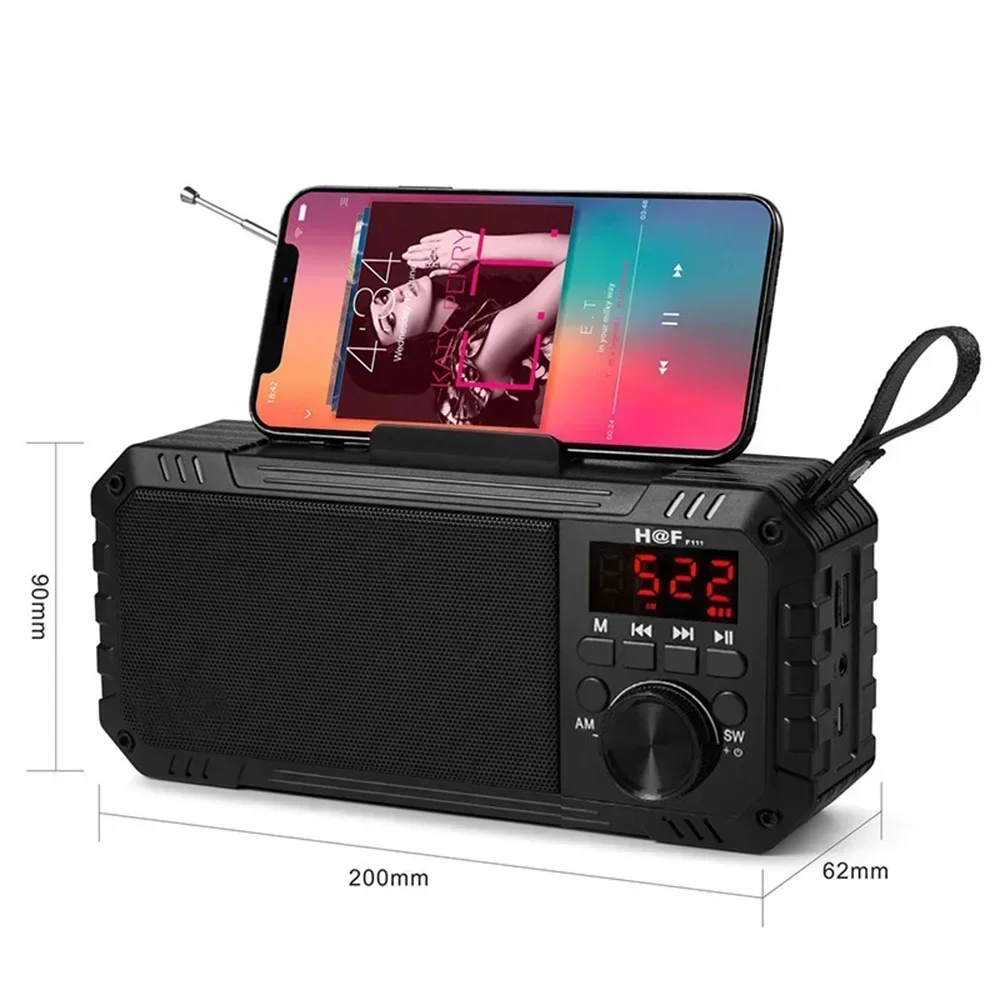 FM Speaker Bluetooth Subwoofer compatible Column Bass With  TF Card Powerful Portable Wireless USB Speakers FM Receiver/Radio