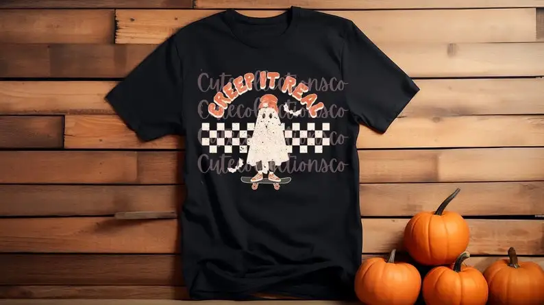 

Retro Halloween Comfort Colors shirt, Creep it RealVintage Ghost Halloween Retro Fall