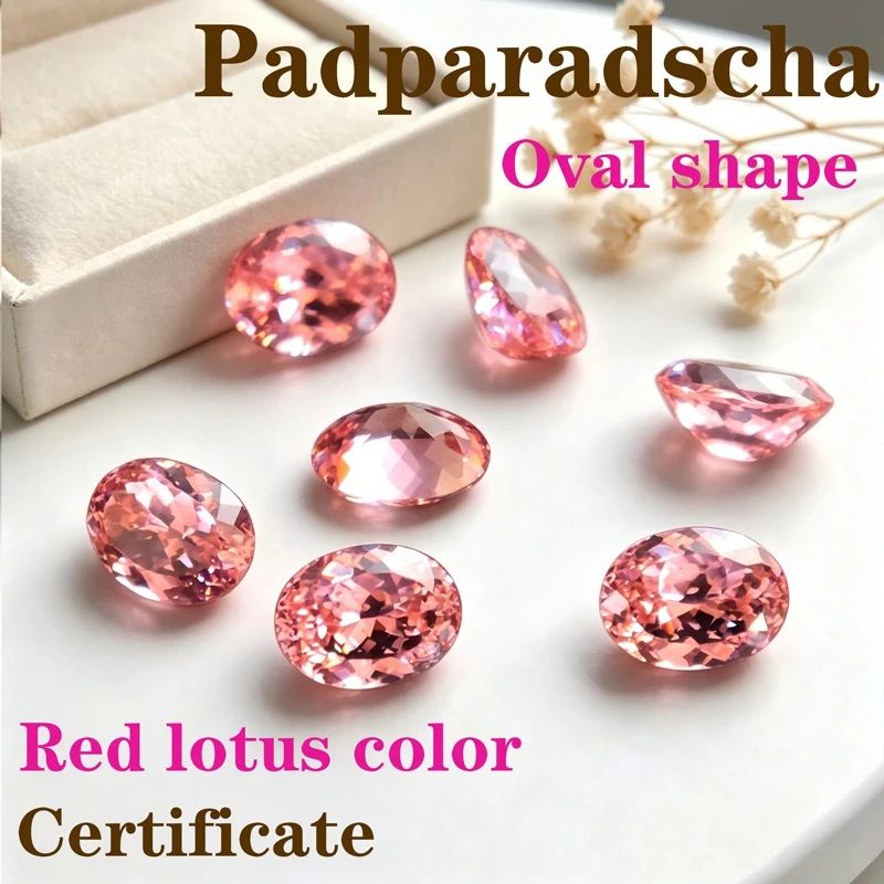 

Artificial Gemstone Padparadscha Red Lotus Color Oval Shape Wholesale Available Certificate