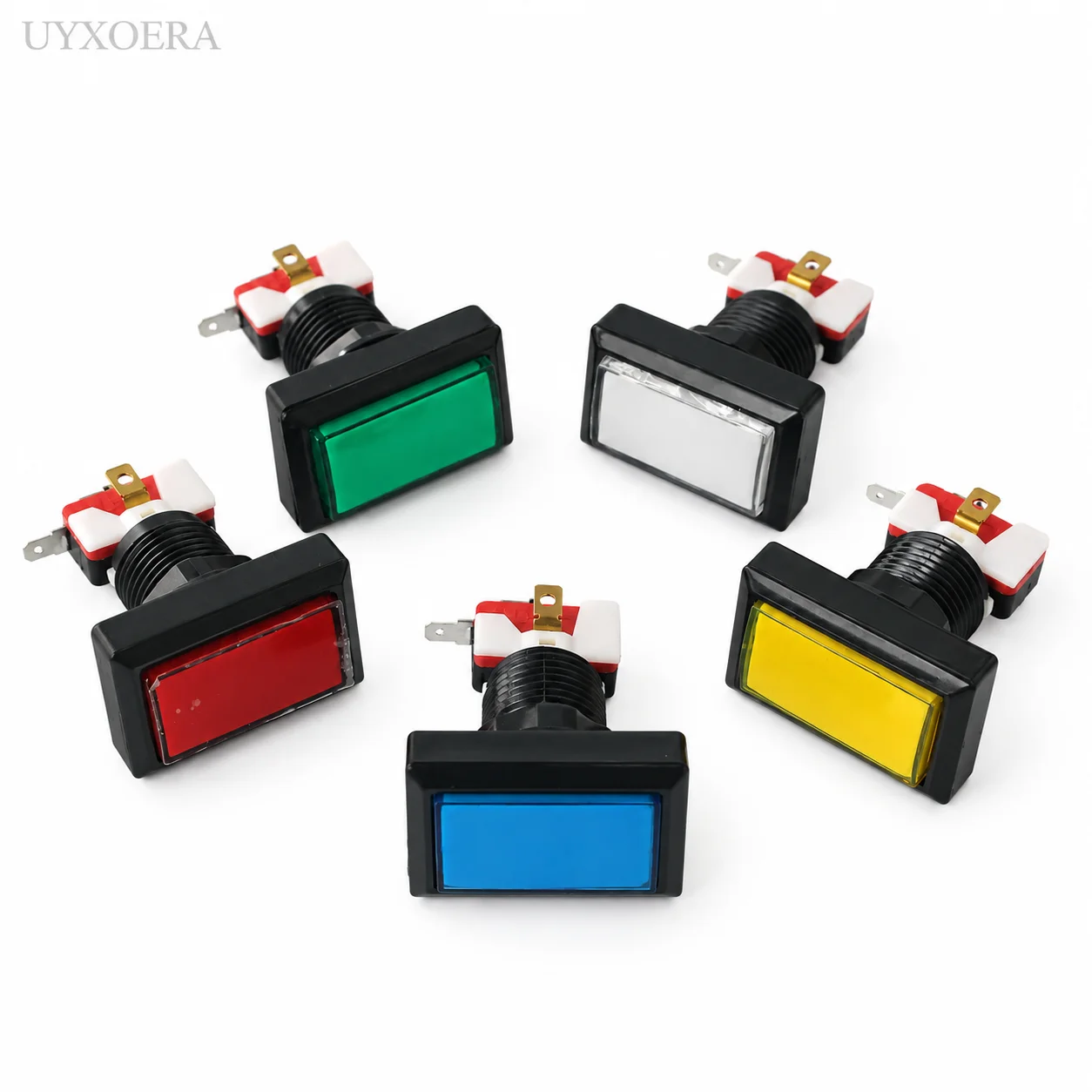 1pc 12V LED Rectangular Arcade Push Button 50.5x33mm with Microswitch for Arcade Game Machine DIY Cabinet