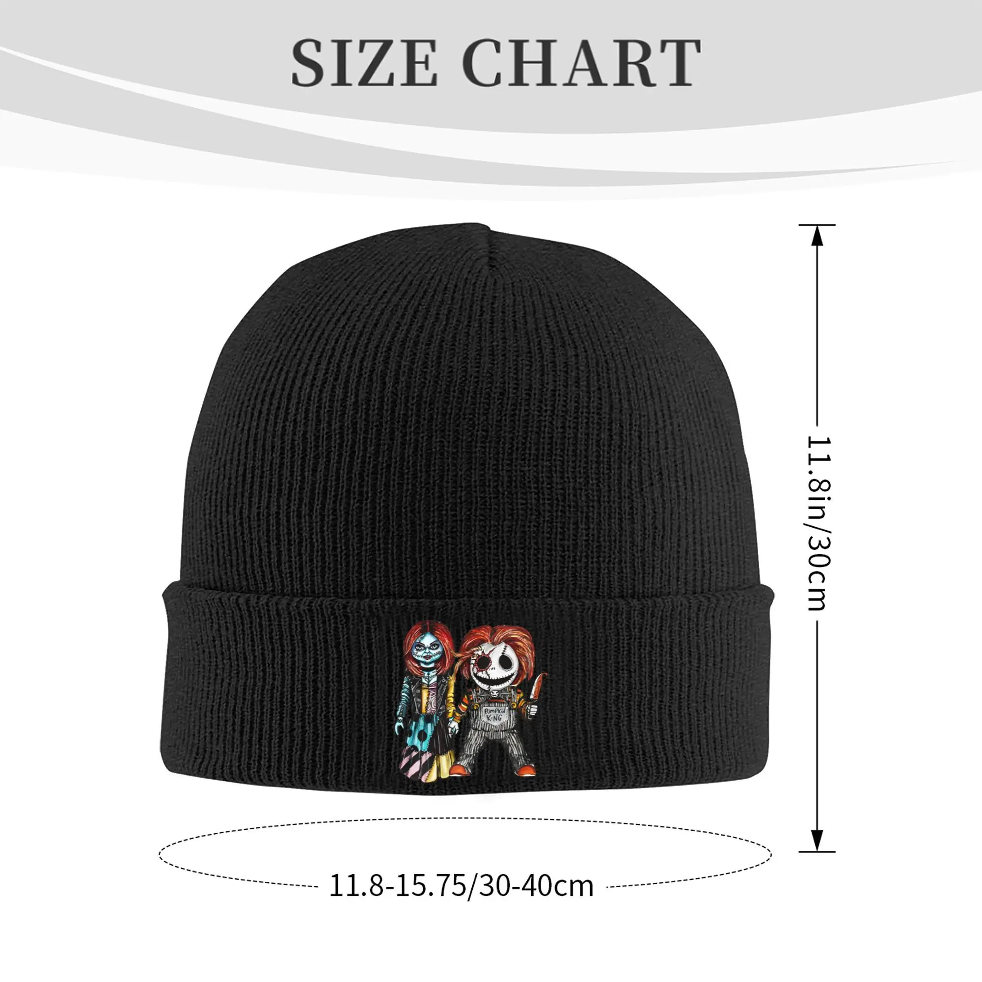 Sally Valentine And Chuck Skellington Bride Chucky Knitted Caps for Women Men Beanies Winter Hat Acrylic  Hip Hop Caps