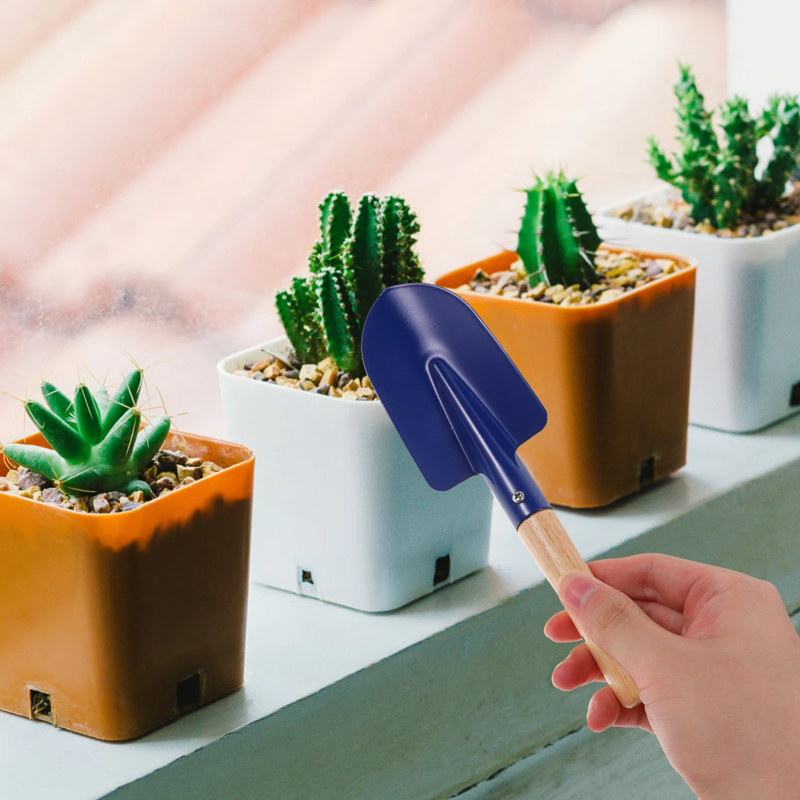 1 Juego de herramientas de jardinería para niños, Mini rastrillo de pala, juego de jardín pequeño de colores para plantar al aire libre, excavación, deshierbe, rastrillo pequeño