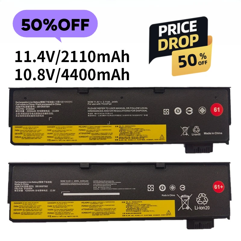 

2110 мАч 4400 мАч для ThinkpaP50S T440 T440S T450 T450ST460T470P X240 X260 X270 K2450 L450 L460 L470 K20/k21 аккумуляторы