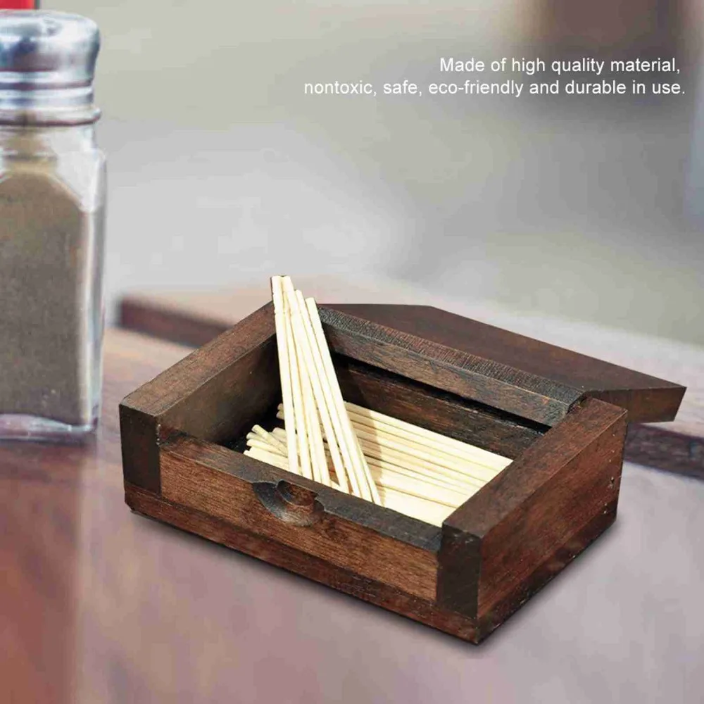 Durable Refillable Toothpick Holder Flip‑Cover Lightweight Toothpick Storage Box Mini Toothpick Box