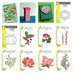 2025 Birch Press Design Layer Cutting Dies Forest Canopy Pumpkin Flowers Words Christmas Scrapbooking For Paper Frame Card Craft