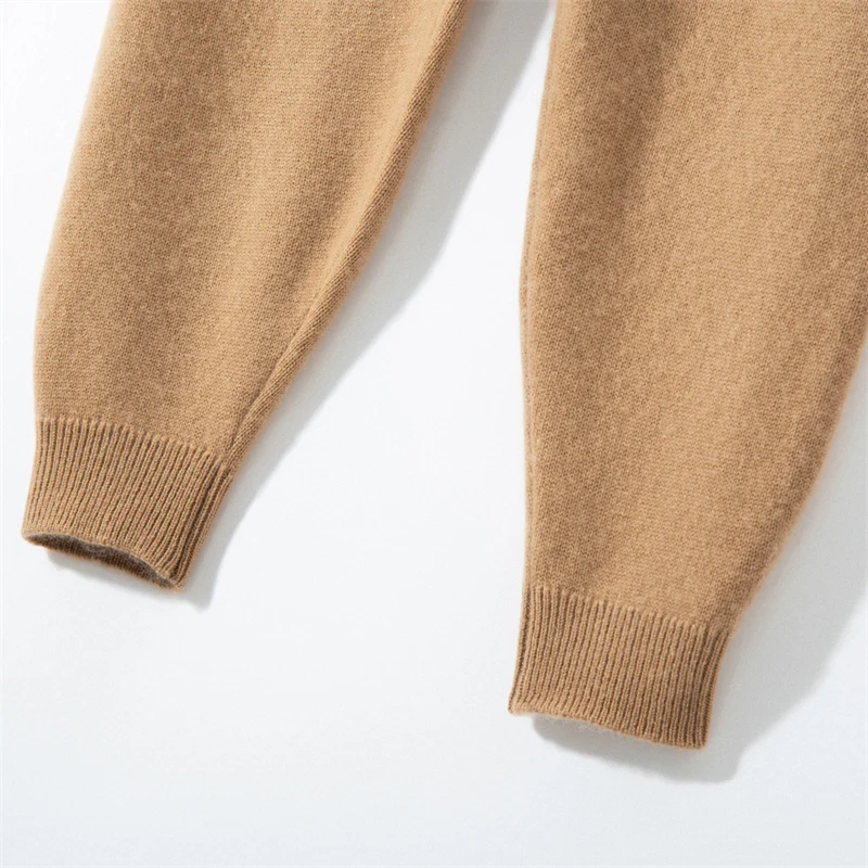 

Кардиган с капюшоном, облегающий комплект брюк, женский комплект из 100% кашемира, повседневный модный свитер, осенне-зимний спортивный мягкий трикотаж, одежда