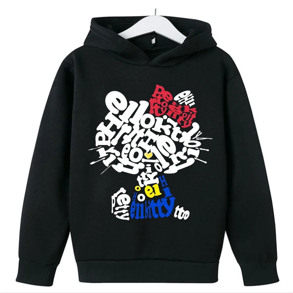 

90s Fashion Hoodie Hello Kitty Children's Cute Sanrio Children Sweatshirt Manga Clothes Kid Girl Boy Top Hoody Anime