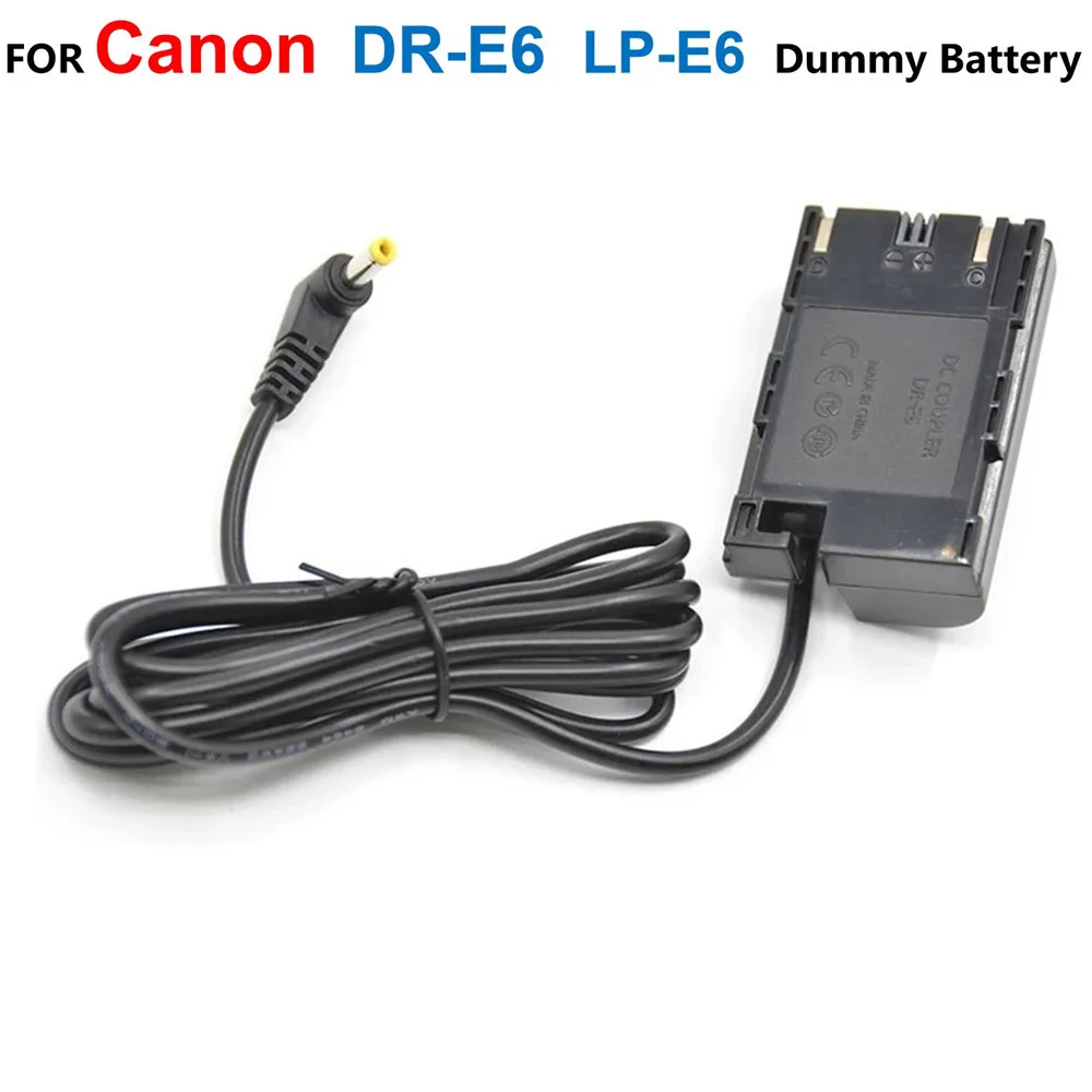 

DC 4.0x1.7mm To DR-E6 DC Coupler LP-E6 LPE6 Fake Battery ACK-E6 For Canon EOS 5D Mark II III 5D2 5D3 6D 7D 60D 60Da 70D 80D