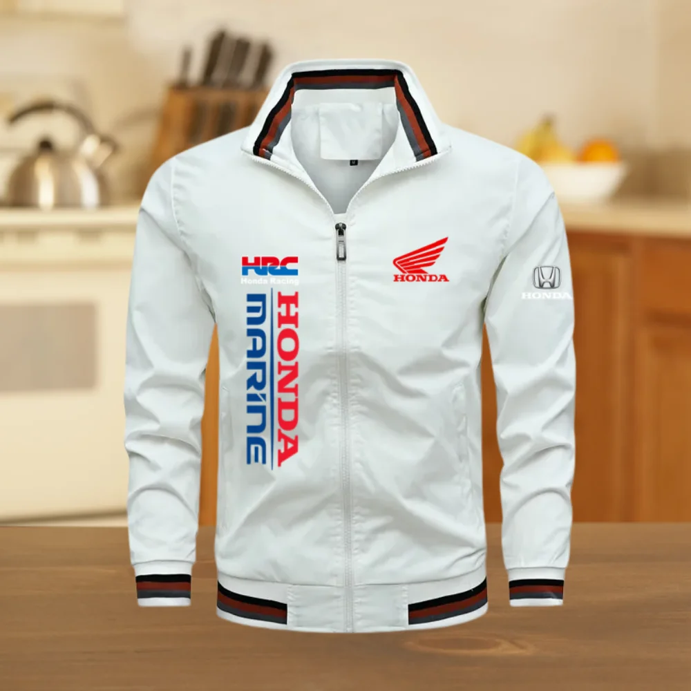 

Honda HRC Motorcycle Style Stand up Collar Jacket for Motorcycle Enthusiasts Commuter Jacket, Sleek and Non picky, Unisex