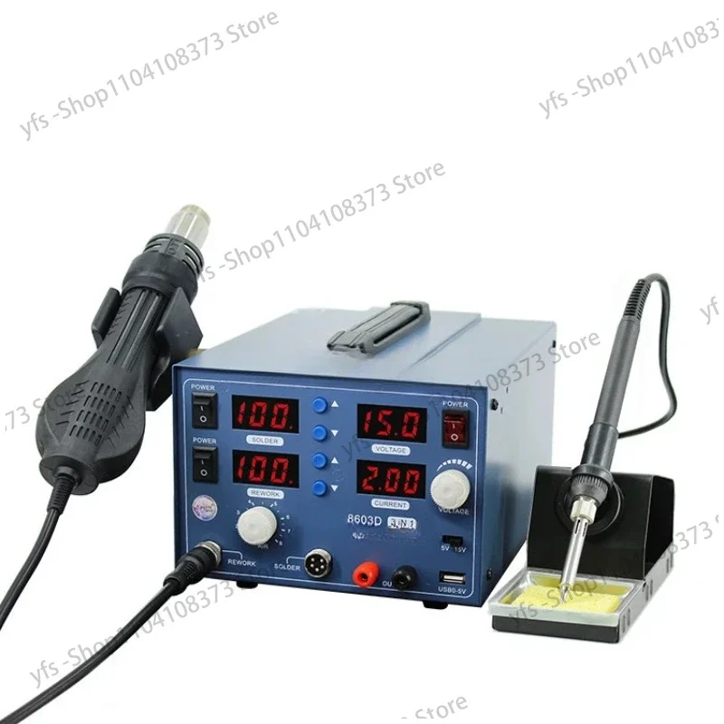 

863D/8603D 3 in 1 hot air solder station DC power supply 3A current meter weld station heat up