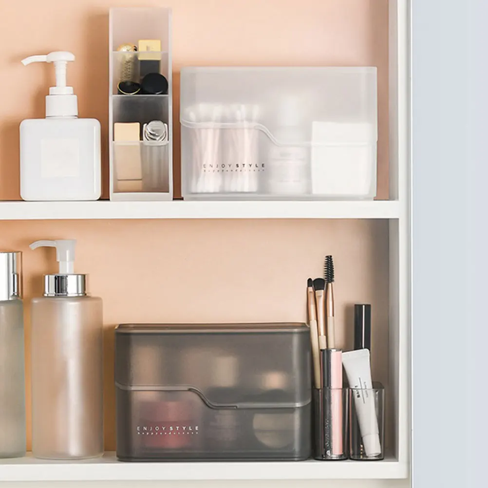 

1Pcs Makeup Storage Box High Grade Desktop Organizing Box for Cosmetics and Small Items Household Bathroom Table Storage Rack