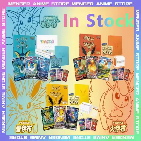 100%Original Pokemon Chinese Card PTCG Trading Eeveelution Advanced Gift Box Jolteon Vaporeon Flareon Collectible Cards Gifts